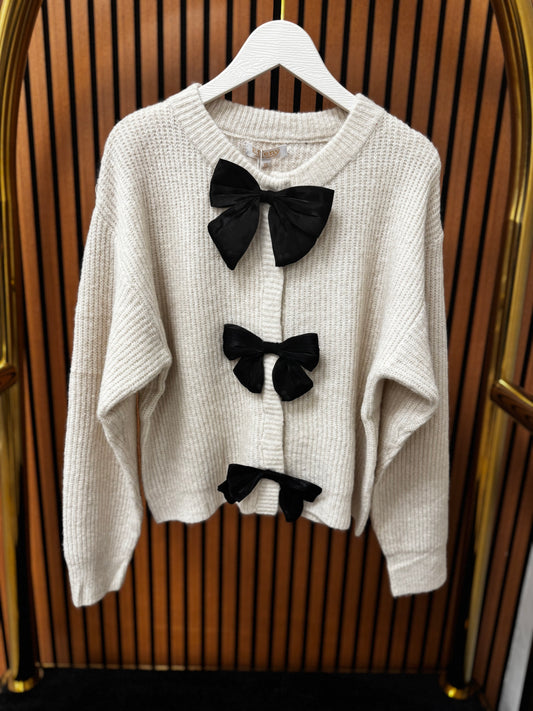 Schleifchen Strickjacke